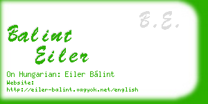 balint eiler business card